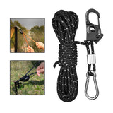 4mm Tent Guy Rope Portable Tent Guide Rope for Gardening Camping Backpacking Black