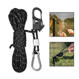 4mm Tent Guy Rope Portable Tent Guide Rope for Gardening Camping Backpacking Black