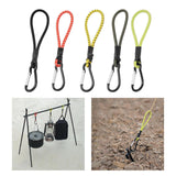 Maxbell 4xBungee Cord with Carabiner Elastic Rope Portable for Outdoor Tents Tarpaulin Black