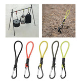 Maxbell 3xBungee Cord with Carabiner Elastic Rope Portable for Outdoor Tents Tarpaulin Black