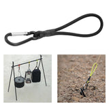Maxbell 3xBungee Cord with Carabiner Elastic Rope Portable for Outdoor Tents Tarpaulin Black