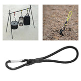 Maxbell 3xBungee Cord with Carabiner Elastic Rope Portable for Outdoor Tents Tarpaulin Black