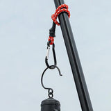 Maxbell 4xBungee Cord with Carabiner Elastic Rope Portable for Outdoor Tents Tarpaulin Red White