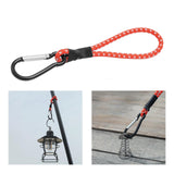 Maxbell 4xBungee Cord with Carabiner Elastic Rope Portable for Outdoor Tents Tarpaulin Red White