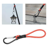 Maxbell 2xBungee Cord with Carabiner Elastic Rope Portable for Outdoor Tents Tarpaulin Red White