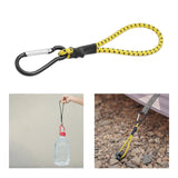 Maxbell 2xBungee Cord with Carabiner Elastic Rope Portable for Outdoor Tents Tarpaulin Yellow Black