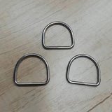 Maxbell 4x5 Pieces Metal D Ring Sturdy Stainless Steel D Rings for Belt Sewing Project 3mmx30mmx27mm