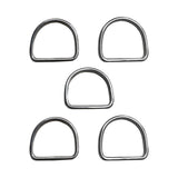 Maxbell 2x5 Pieces Metal D Ring Sturdy Stainless Steel D Rings for Belt Sewing Project 3mmx30mmx27mm