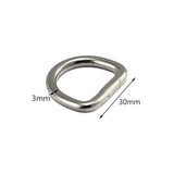 Maxbell 2x5 Pieces Metal D Ring Sturdy Stainless Steel D Rings for Belt Sewing Project 3mmx30mmx27mm