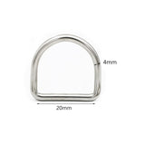Maxbell 2x4Pcs Metal D Rings Handmade DIY D Buckles for Handbags Purse Making Backpack 4mmx20mmx17mm