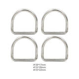 Maxbell 2x4Pcs Metal D Rings Handmade DIY D Buckles for Handbags Purse Making Backpack 4mmx20mmx17mm