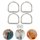 Maxbell 3x4Pcs Metal D Rings Handmade DIY D Buckles for Handbags Purse Making Backpack 4mmx20mmx17mm