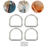 Maxbell 2x4Pcs Metal D Rings Handmade DIY D Buckles for Handbags Purse Making Backpack 4mmx20mmx17mm