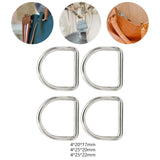 Maxbell 2x4Pcs Metal D Rings Handmade DIY D Buckles for Handbags Purse Making Backpack 4mmx20mmx17mm