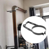 Maxbell 2xChimney Pipe Bracket Clip Fixing Hanging Stainless Steel Chimney Pipe Holder