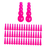 Maxbell 4x50Pcs Stacked Fishing Beads Kit Fishing Lures Tackle for Perch Trout Walleye Rose Red