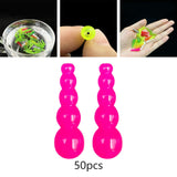 Maxbell 6x50Pcs Stacked Fishing Beads Kit Fishing Lures Tackle for Perch Trout Walleye Rose Red