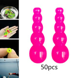 Maxbell 4x50Pcs Stacked Fishing Beads Kit Fishing Lures Tackle for Perch Trout Walleye Rose Red