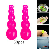 Maxbell 5x50Pcs Stacked Fishing Beads Kit Fishing Lures Tackle for Perch Trout Walleye Rose Red