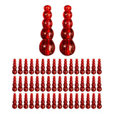 Maxbell 4x50Pcs Stacked Fishing Beads Kit Fishing Lures Tackle for Perch Trout Walleye Red