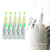 Maxbell 3x5Pcs Luminous Fishing Rigs Fish Lure for Sea Fishing Saltwater Mackerel 22mmx10mm