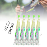 Maxbell 3x5Pcs Luminous Fishing Rigs Fish Lure for Sea Fishing Saltwater Mackerel 22mmx10mm