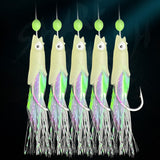 Maxbell 4x5Pcs Luminous Fishing Rigs Fish Lure for Sea Fishing Saltwater Mackerel 22mmx10mm