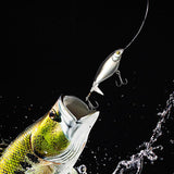 Maxbell 2xTopwater Fishing Lures Top Water Bass Lure for Pike Bass Freshwater Saltwater Argent