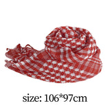 Maxbell 2xOutdoor Arabic Scarf for Women and Men Head Neck Wrap Desert Keffiyeh Turban red