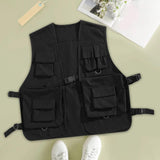 Maxbell 2xUtility Vest Front Buckle Cargo Vest for Men Women Adults Outdoor Activities XL Black
