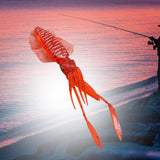 Maxbell Maxbell Squid Lure Long 15cm Trolling Lure Soft Lure for Salmon Saltwater Bass Red
