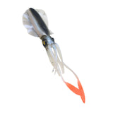Maxbell Maxbell Squid Lure Long 15cm Trolling Lure Soft Lure for Salmon Saltwater Bass White Black
