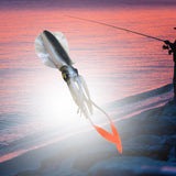 Maxbell Maxbell Squid Lure Long 15cm Trolling Lure Soft Lure for Salmon Saltwater Bass White Black