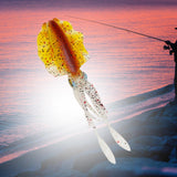Maxbell Maxbell Squid Lure Long 15cm Trolling Lure Soft Lure for Salmon Saltwater Bass Orange
