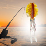 Maxbell Maxbell Squid Lure Long 15cm Trolling Lure Soft Lure for Salmon Saltwater Bass Orange