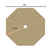 Maxbell Maxbell Umbrella Canopy Sturdy Portable Parasol Canopy for Balcony Outdoor Courtyard Khaki