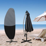 Maxbell Maxbell Parasol Cover Windproof Waterproof Umbrella Protector Cover for Outdoor Yard 265cmx50cmx70cm Black Gray