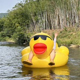 Maxbell Inflatable Duck Pool Float with Handles Lounge Raft for Adults Swimming Pool