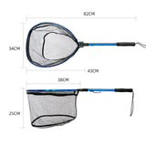 Maxbell Maxbell Fishing Net Telescopic Handle Portable Fishing Tool for Butterfly Bass Crabs 1 Section Blue