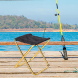 Maxbell Maxbell Camping Stool Aluminium Alloy Portable Saddle Chair for Fishing Hiking Beach gold