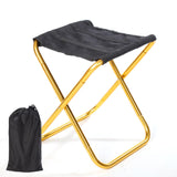 Maxbell Maxbell Camping Stool Aluminium Alloy Portable Saddle Chair for Fishing Hiking Beach gold