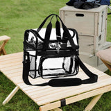 Maxbell Maxbell Tote Bag PVC Handheld Crossbody Bag Travel Bag Clear for Games Picnic Work Black