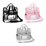 Maxbell Maxbell Tote Bag PVC Handheld Crossbody Bag Travel Bag Clear for Games Picnic Work Black