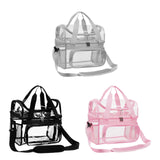 Maxbell Maxbell Tote Bag PVC Handheld Crossbody Bag Travel Bag Clear for Games Picnic Work Black