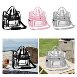 Maxbell Maxbell Tote Bag PVC Handheld Crossbody Bag Travel Bag Clear for Games Picnic Work Black
