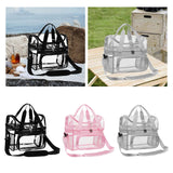 Maxbell Maxbell Tote Bag PVC Handheld Crossbody Bag Travel Bag Clear for Games Picnic Work Black