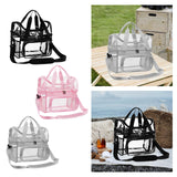 Maxbell Maxbell Tote Bag PVC Handheld Crossbody Bag Travel Bag Clear for Games Picnic Work Black