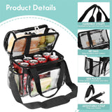 Maxbell Maxbell Tote Bag PVC Handheld Crossbody Bag Travel Bag Clear for Games Picnic Work Black