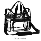 Maxbell Maxbell Tote Bag PVC Handheld Crossbody Bag Travel Bag Clear for Games Picnic Work Black
