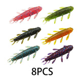 Maxbell Maxbell 8Pcs Soft Fishing Lures Professional Lifelike Worm Grub Jig Artificial Lures Pink
